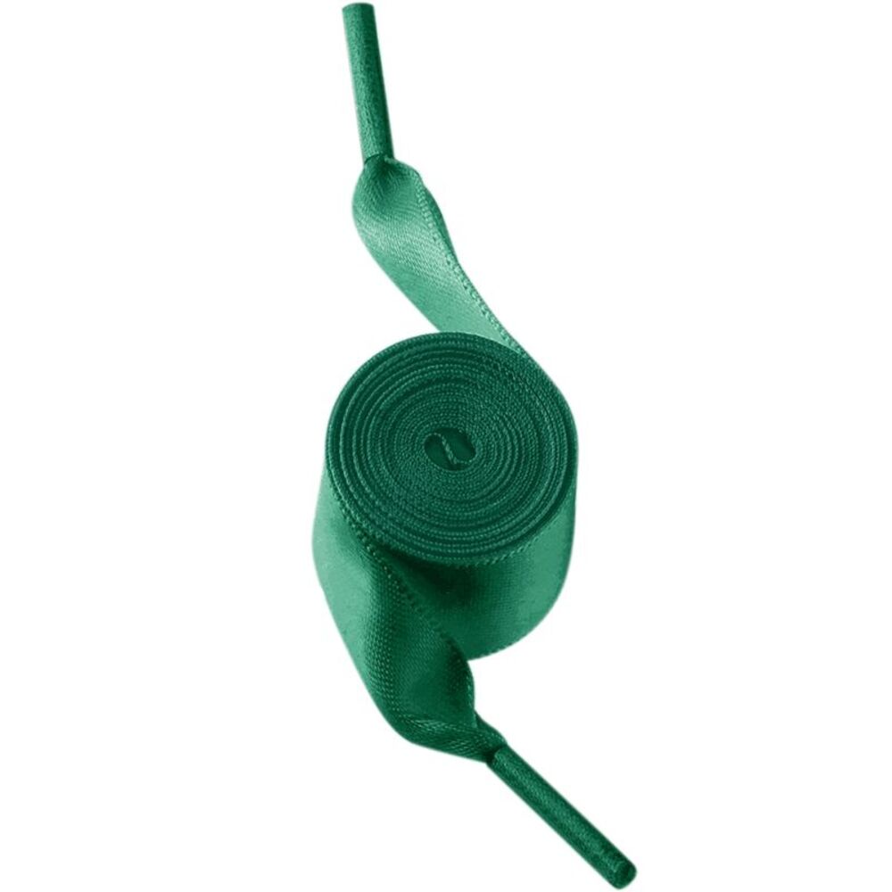 1 Pair Flat Satin Ribbon Wide Shoestrings Colorful Shoe Laces Dark Green
